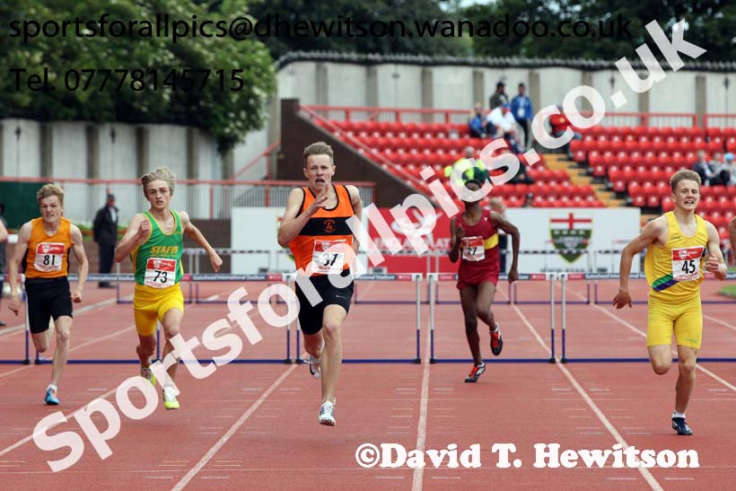 Inter boys 400 metres hurdles, English Schools Track and Field. Photo: David T. Hewitson/Sports for All Pics